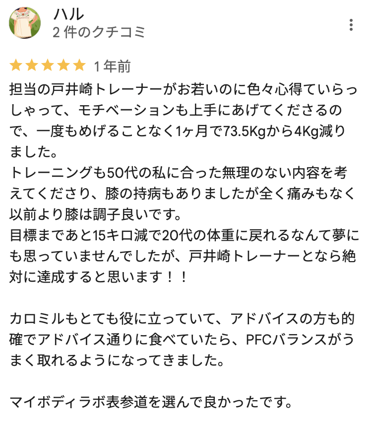 MY BODY LABO 表参道店口コミ4