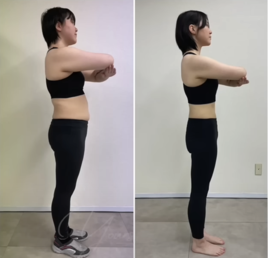 体重約70キロから-12.6キロ痩せた女性の見た目画像 お腹周り