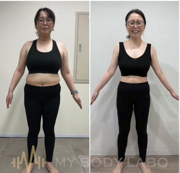 4ヶ月のオンラインパーソナルトレーニングで-10kg痩せた女性 正面