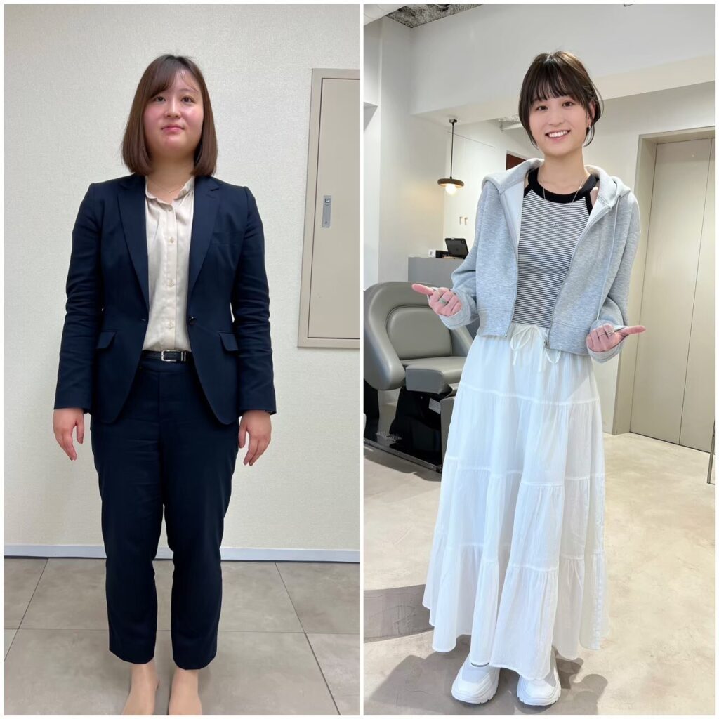 3ヶ月で-18kg以上痩せた20代女性のビフォーアフター