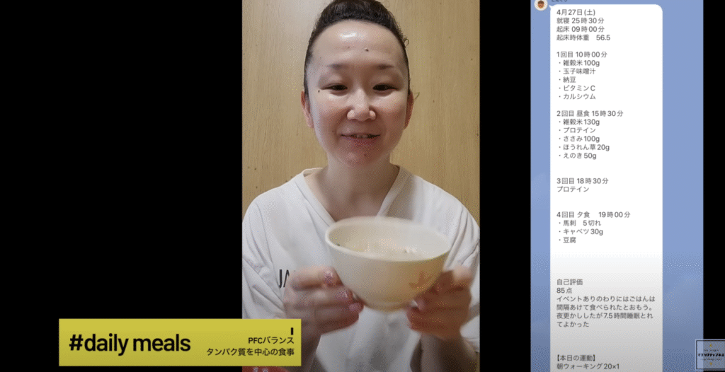 食事管理する女性