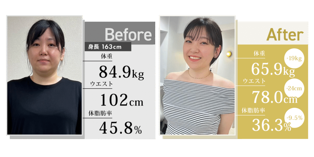 アラフォーダイエットを成功させた30代女性のビフォーアフター