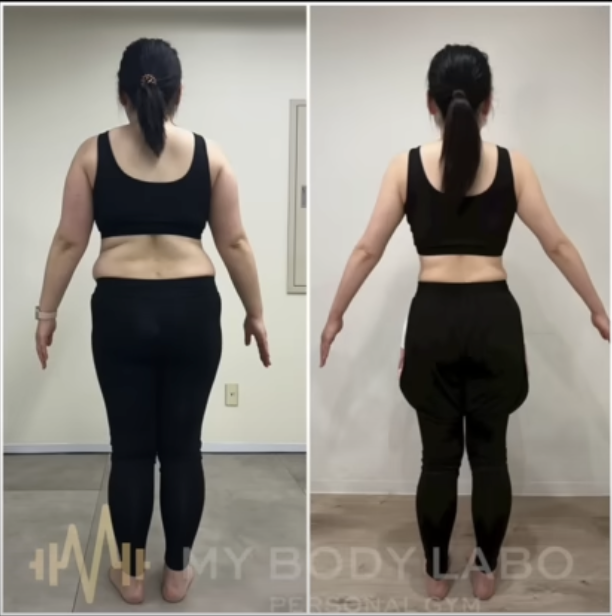ダイエットで-19kg以上痩せた30代アラフォー女性の見た目の変化　後ろ姿