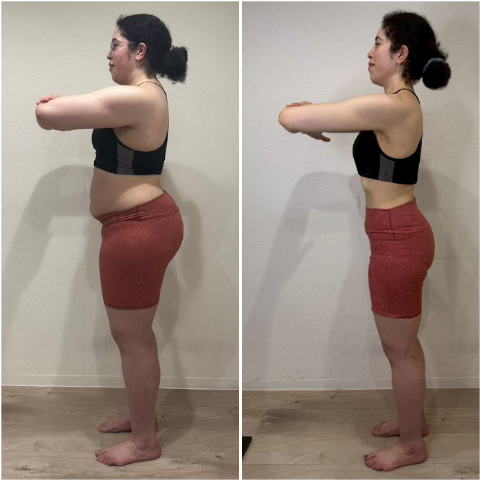100キロの女性が約30キロ痩せたダイエットのビフォーアフター お腹周り