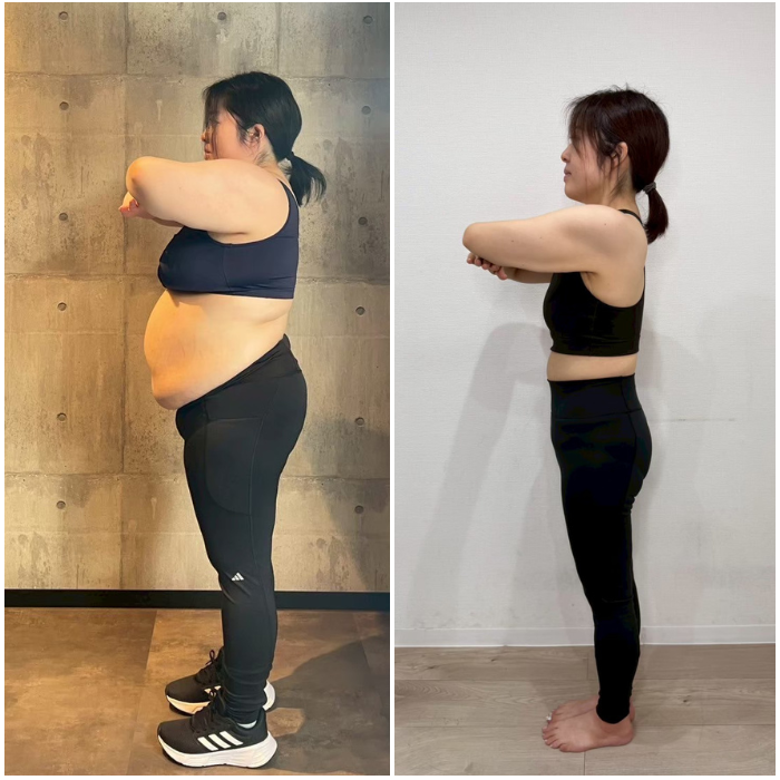 90キロ女性がダイエットで痩せたビフォーアフター　お腹周り