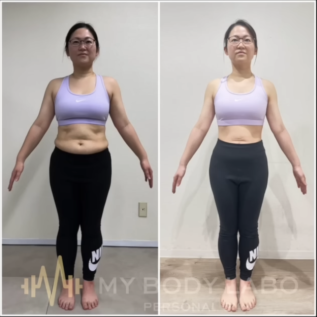 40代女性がダイエットで約16kg痩せた姿　正面