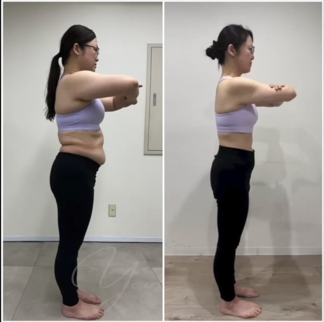 40代女性がダイエットで約16kg痩せた姿　お腹周り