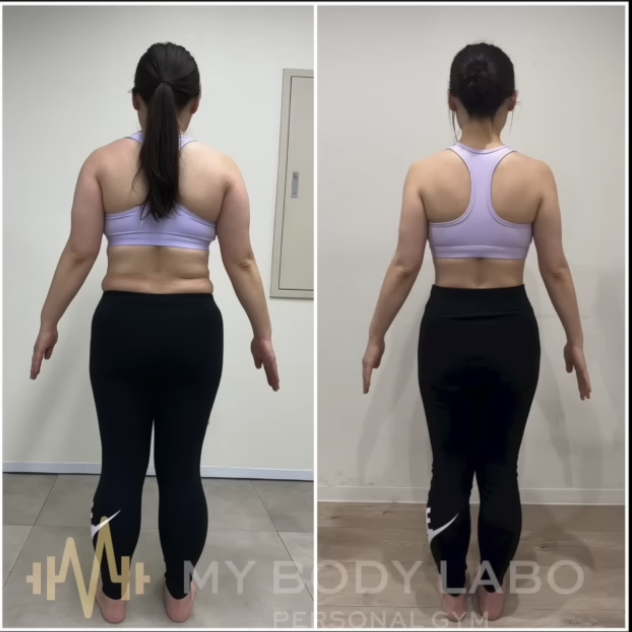 40代女性がダイエットで約16kg痩せた姿　背中