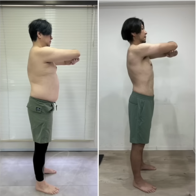 50代女性がダイエットで約20kg痩せた姿　お腹周り