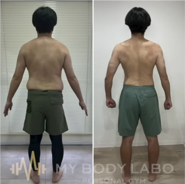 50代女性がダイエットで約20kg痩せた姿　背中