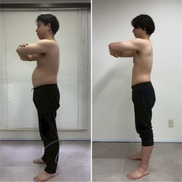 30代男性がダイエットで約12kg痩せた姿　お腹周り