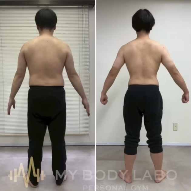 30代男性がダイエットで約12kg痩せた姿　背中