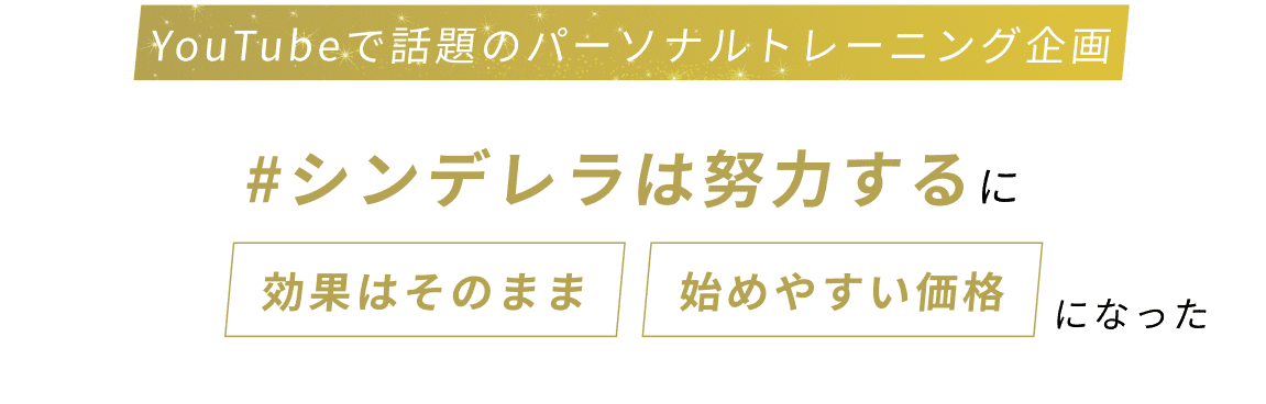 YouTubeで話題のパーソナルトレーニング企画 #シンデレラは努力するに効果はそのまま始めやすい価格になった
