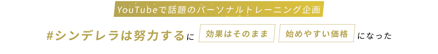 YouTubeで話題のパーソナルトレーニング企画 #シンデレラは努力するに効果はそのまま始めやすい価格になった